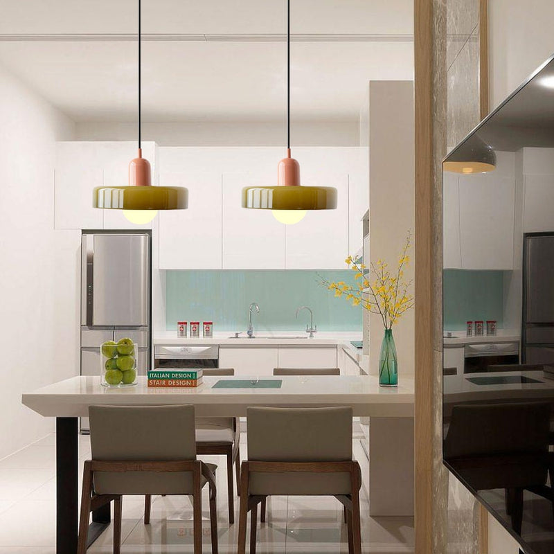 Bauhaus Pendant Lamp – Colored Glass Stylish Design