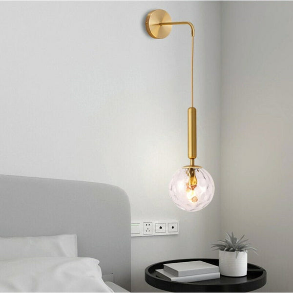 Miravique Scandinavian Brass Lamp Iron & Glass Bedside Lights