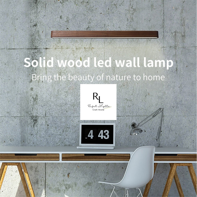 Miravique linear Wall Lamp Nordic Striped Solid Wood Lamp