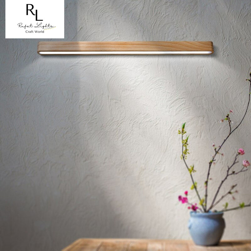 Miravique linear Wall Lamp Nordic Striped Solid Wood Lamp