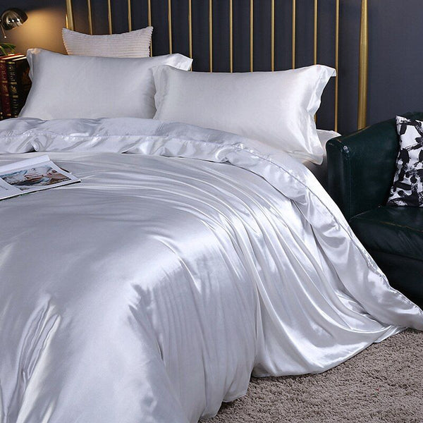 Elegant Comfort Set (4 pieces) satin/cotton bed linen - 2x pillowcase - sheet