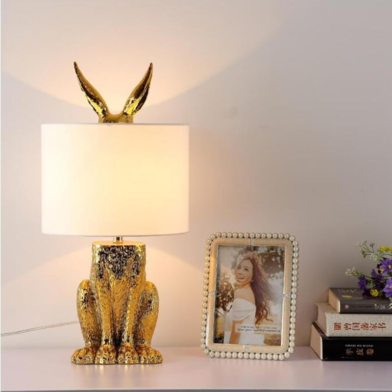 Miravique Cast Resin Rabbit Table Lamp