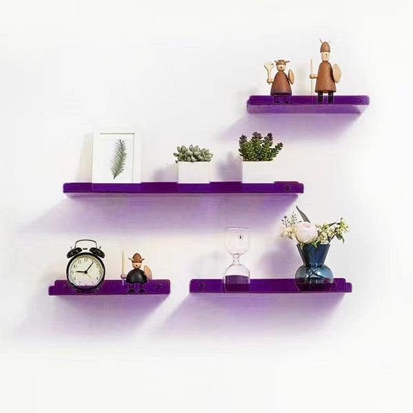 Invisible Acrylic Wall Mounted Floating Shelves - Modern Display for Books, Plants, and Home Decor