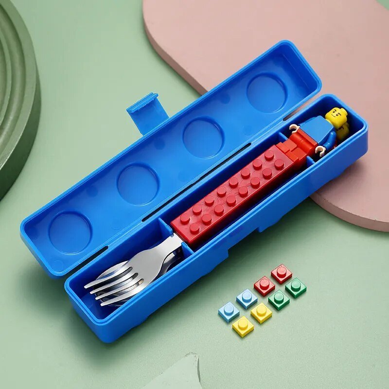 Kids Building Bricks Spoon & Fork Set