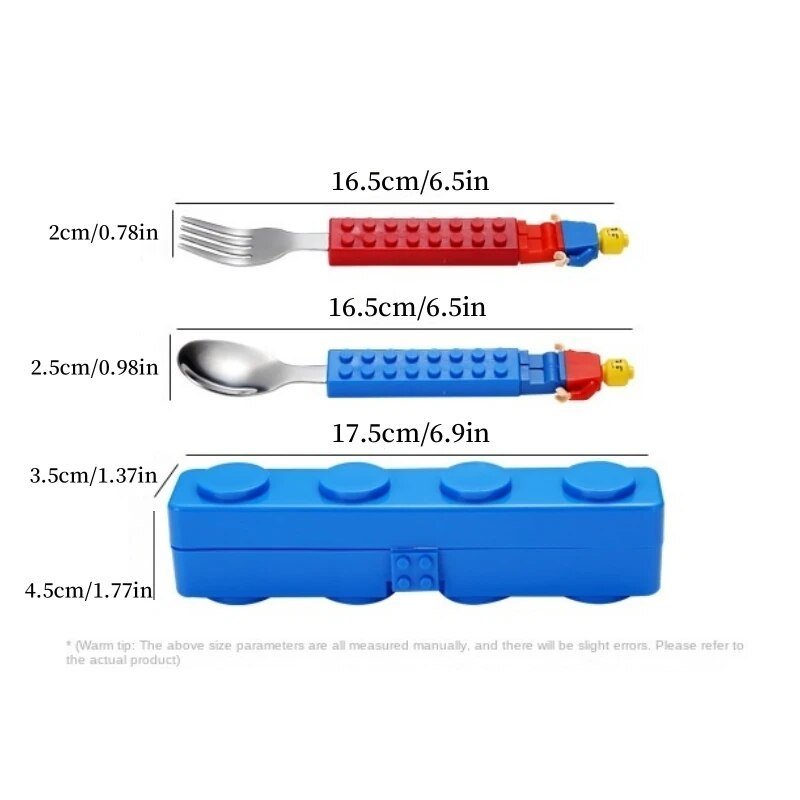 Kids Building Bricks Spoon & Fork Set