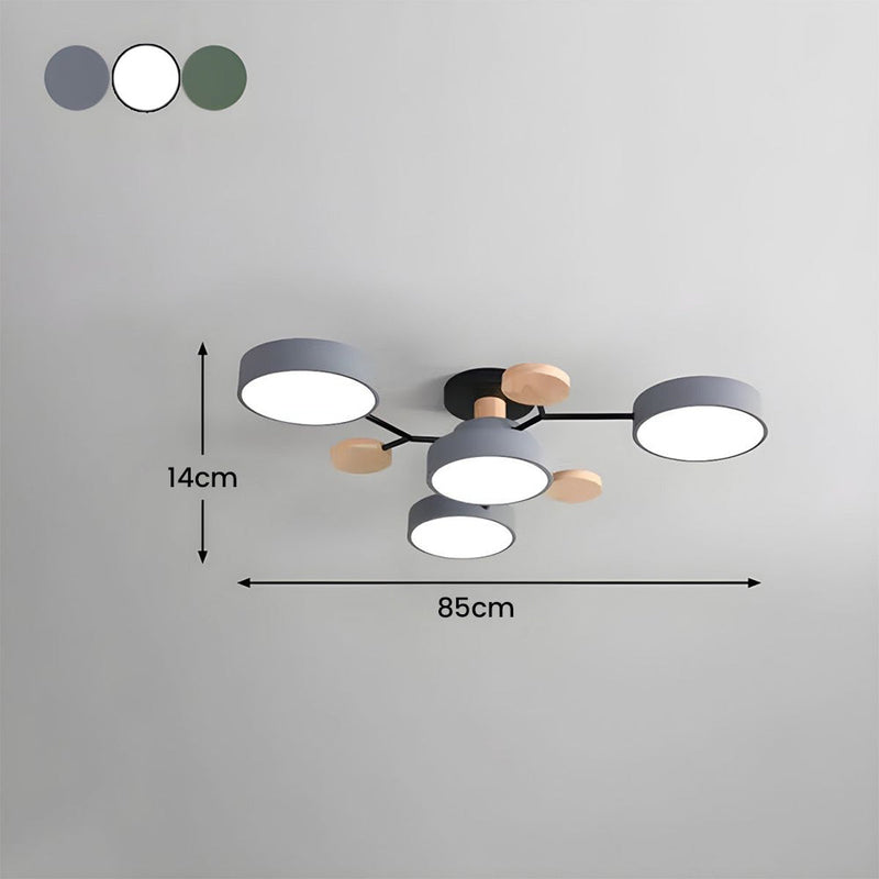 Miravique Iron LED Semi-Flush Ceiling Light