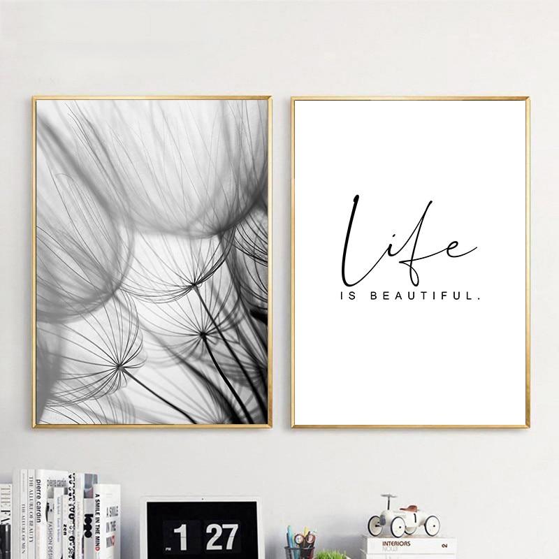 "Life is Beautiful" Dandelion Wall Art