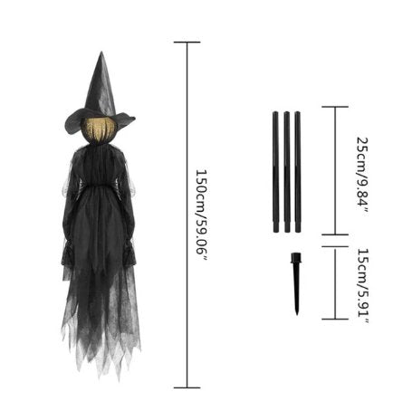 Lighted Halloween Witch Stake - Halloween Witches Decor