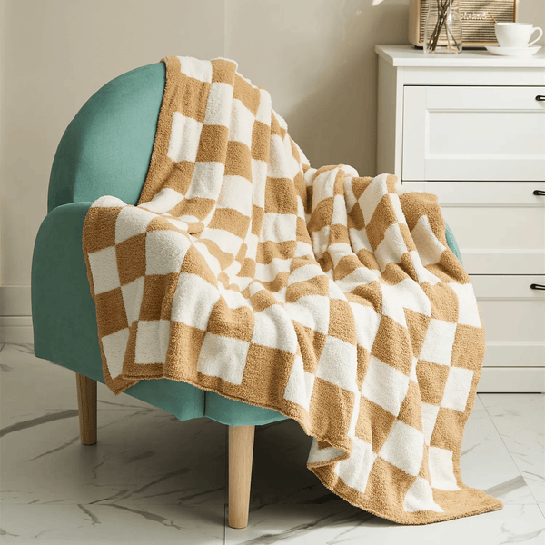 Luxurious Colourful Chequerboard Plaid Blanket