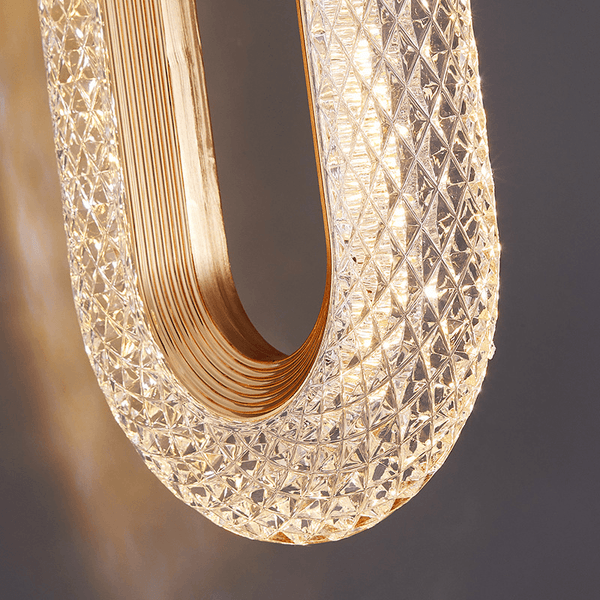 Luxurious Diamond Ring Gold Pendant Light - Crystal-Inspired Modern Lighting Fixture