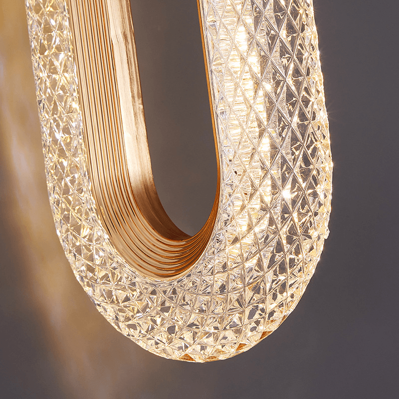 Luxurious Diamond Ring Gold Pendant Light - Crystal-Inspired Modern Lighting Fixture