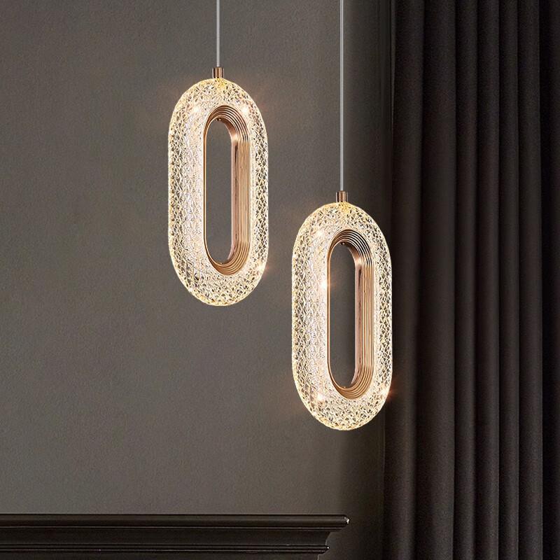 Luxurious Diamond Ring Gold Pendant Light - Crystal-Inspired Modern Lighting Fixture