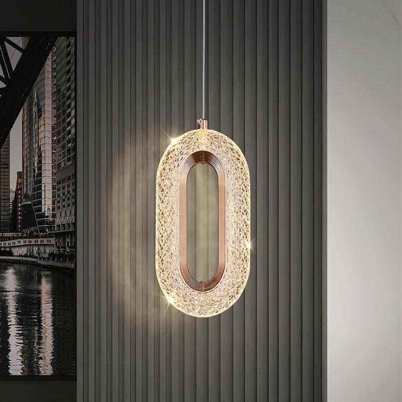 Luxurious Diamond Ring Gold Pendant Light - Crystal-Inspired Modern Lighting Fixture