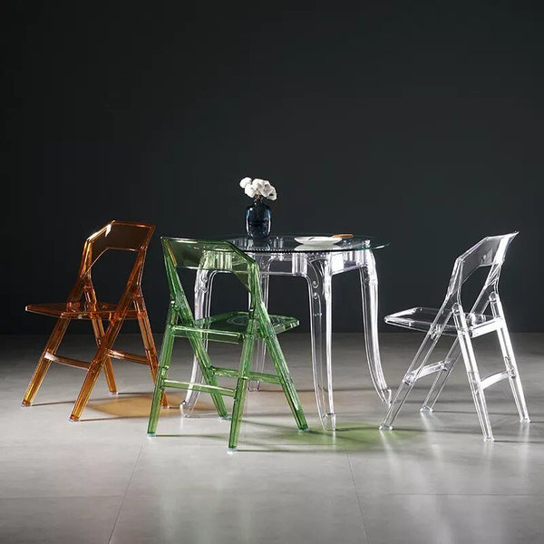 Minimalist Transparent Folding Dining Chairs