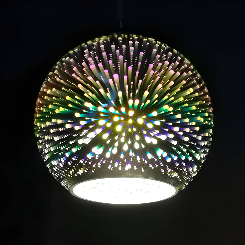 Miravique 3D Firework Glass Pendant Light – Modern Ceiling Lamp with Multicolor Dome for Living Room, Bedroom, Dining Room