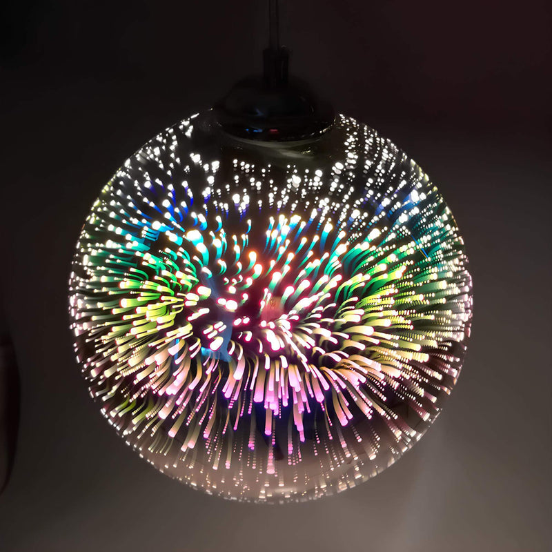 Miravique 3D Firework Glass Pendant Light – Modern Ceiling Lamp with Multicolor Dome for Living Room, Bedroom, Dining Room