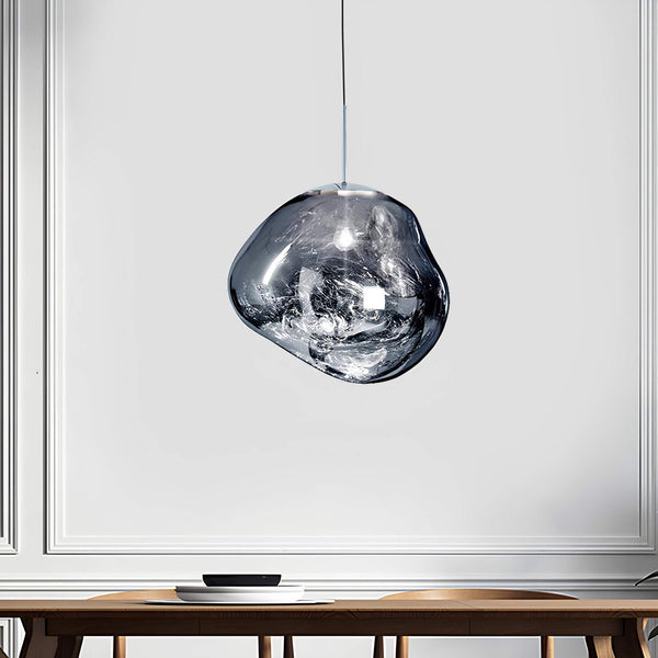 Miravique Pendant Lamp - Silver Red Glass