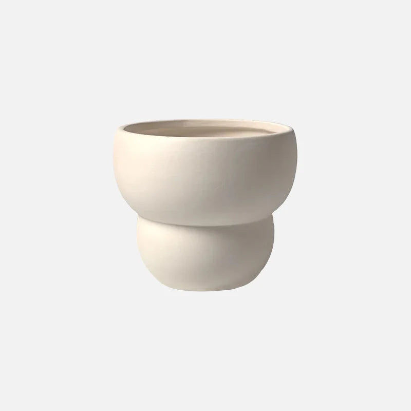 Hermes White Ceramic Potted Planter