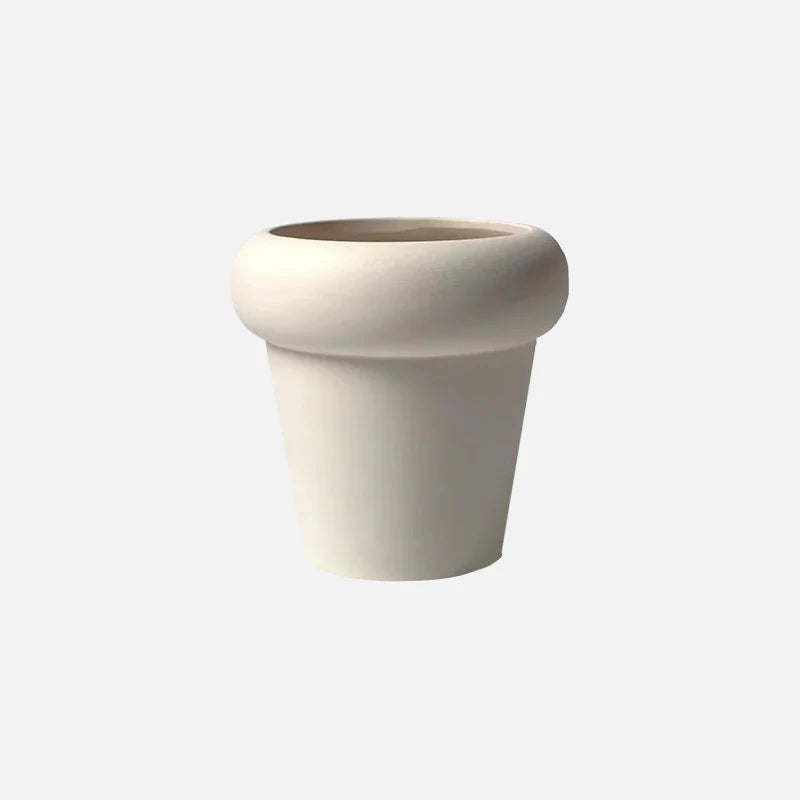 Hermes White Ceramic Potted Planter