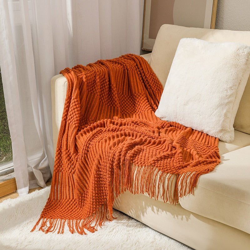 Nordic Solid Sofa Knitted Blanket