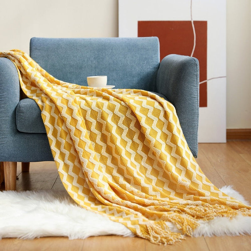 Nordic Solid Sofa Knitted Blanket