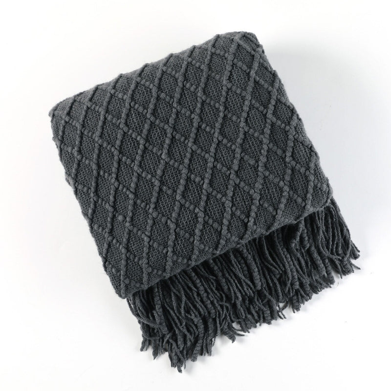 Nordic Solid Sofa Knitted Blanket