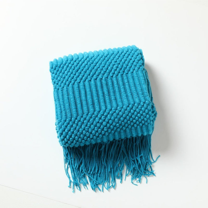 Nordic Solid Sofa Knitted Blanket