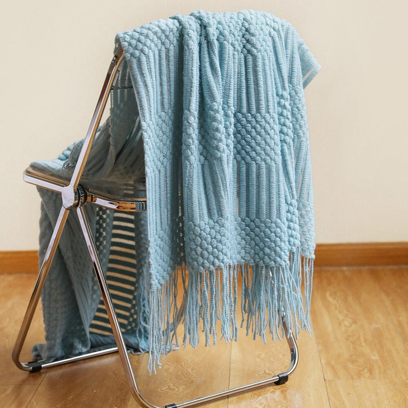 Nordic Solid Sofa Knitted Blanket