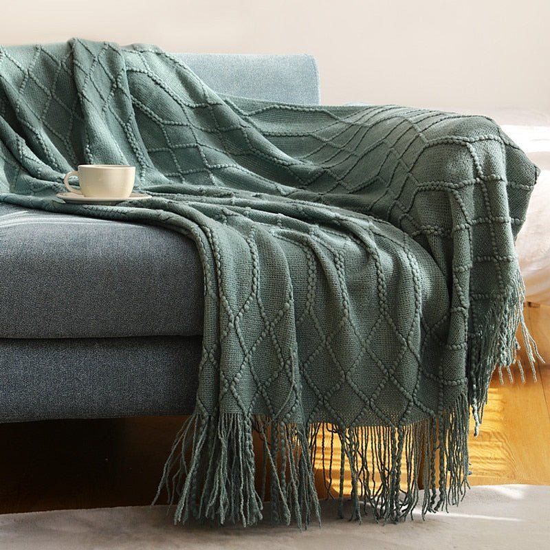 Nordic Solid Sofa Knitted Blanket