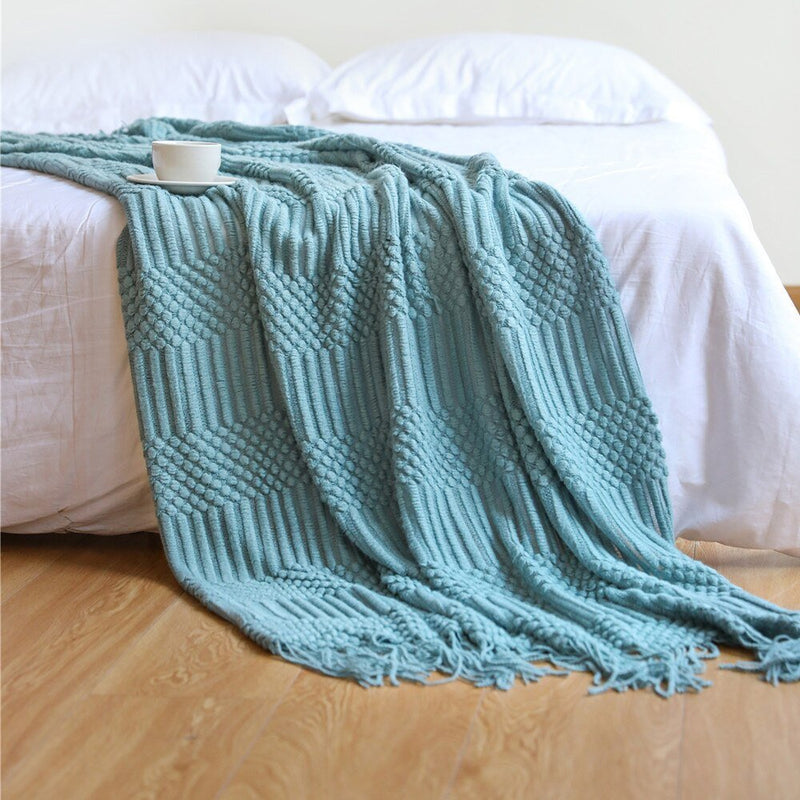 Nordic Solid Sofa Knitted Blanket