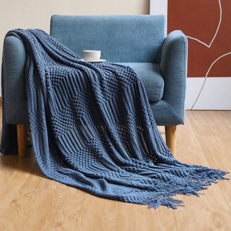 Nordic Solid Sofa Knitted Blanket