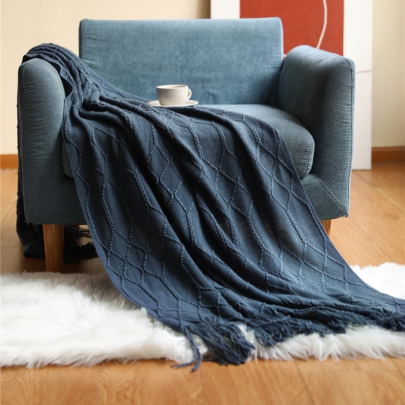 Nordic Solid Sofa Knitted Blanket