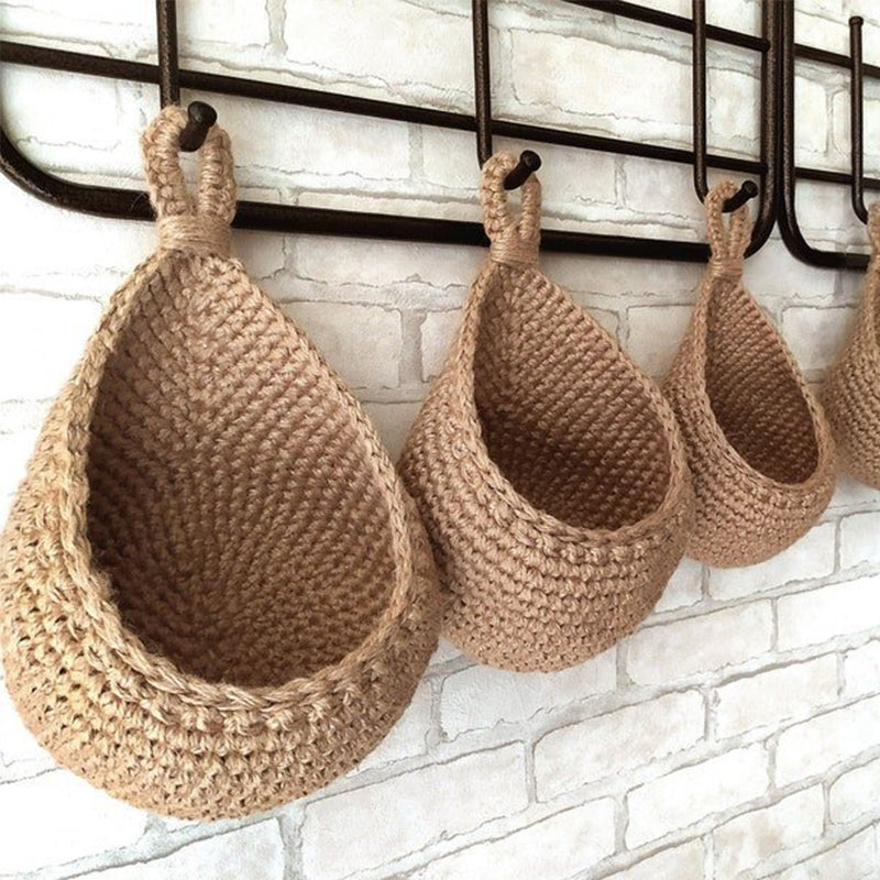 EcoWeave Hanging Basket | Handmade, Eco-Friendly Wall Storage for Fruits, Vegetables & Household Essentials