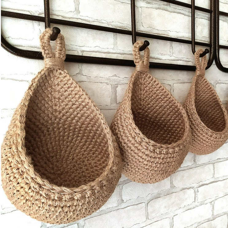 EcoWeave Hanging Basket | Handmade, Eco-Friendly Wall Storage for Fruits, Vegetables & Household Essentials