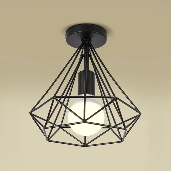 1-Light Mini Metal Geometric LED Retro Ceiling Light