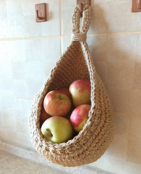 EcoWeave Hanging Basket | Handmade, Eco-Friendly Wall Storage for Fruits, Vegetables & Household Essentials