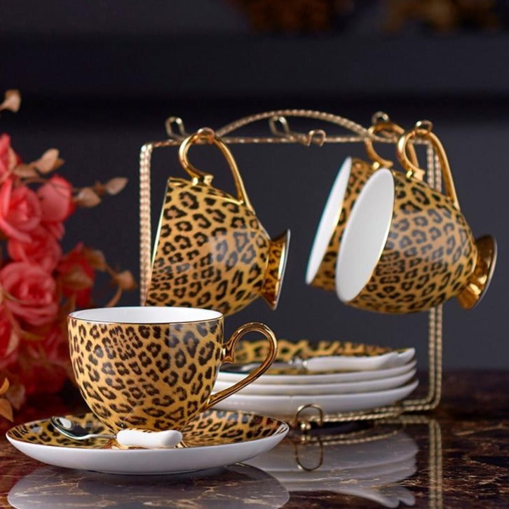 LEOPARD TEACUP COLLECTION SET