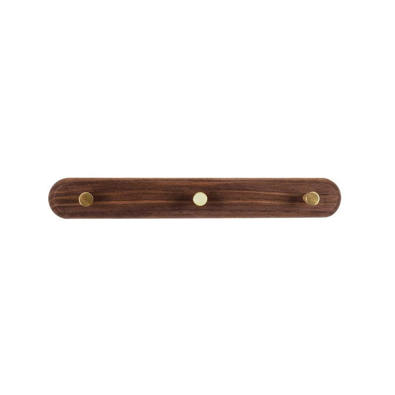 Miravique Natural Wood & Brass Wall Hook Racks