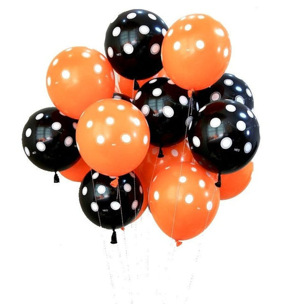 Halloween Black Orange Latex Balloon