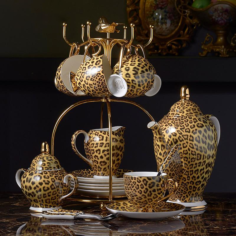 LEOPARD TEACUP COLLECTION SET