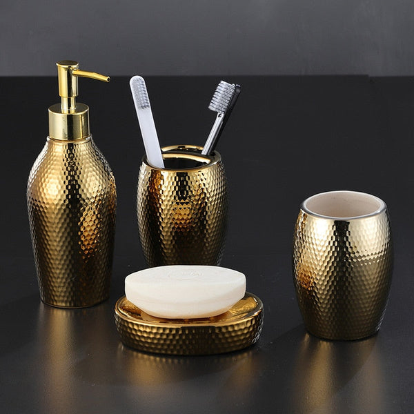 CHAMPAGNE GOLD BATHROOM SET