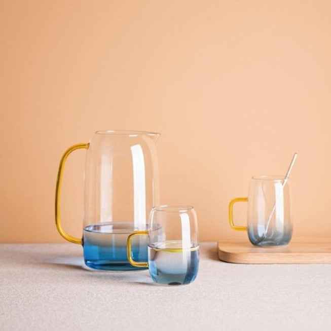 Glacial Blue Glass Drinkware