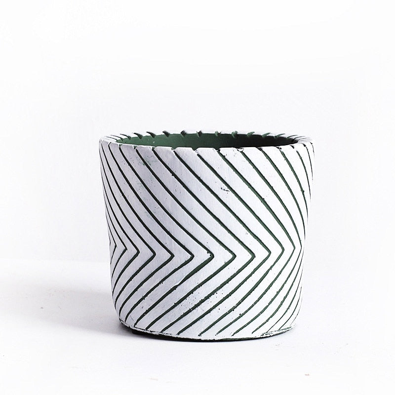 Imprint Painted Ceramic Planters