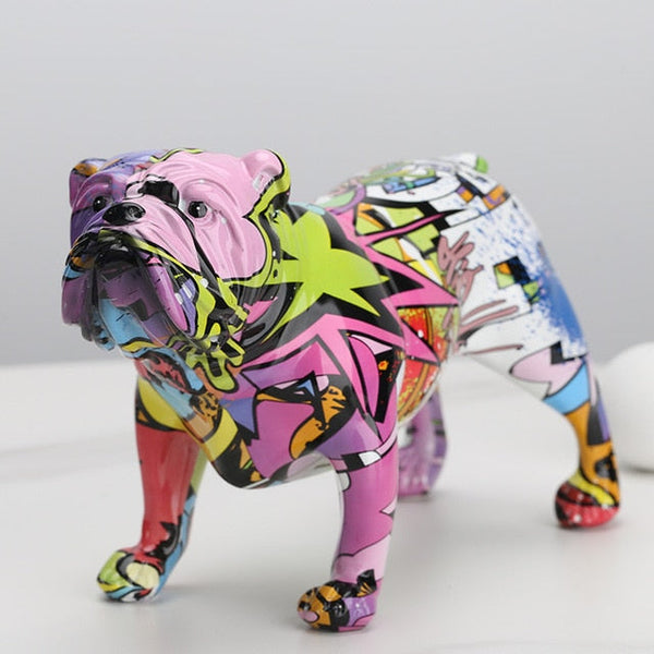 Graffiti English Bulldog Resin Sculpture