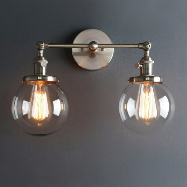 Miravique-Bulb Radley Glass Globe Wall Sconce