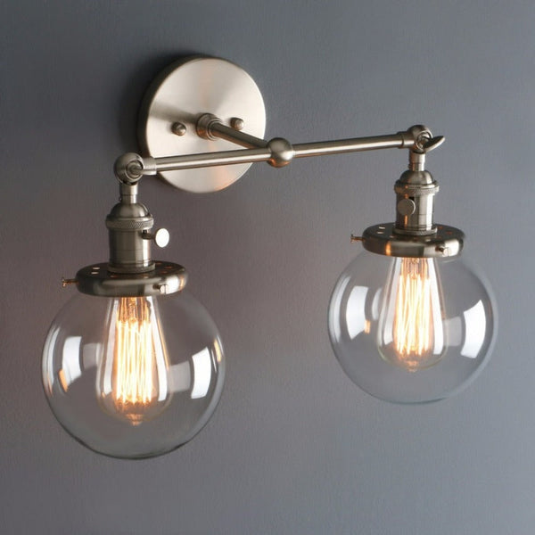 Miravique-Bulb Radley Glass Globe Wall Sconce