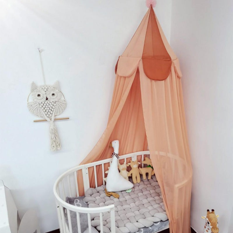 Circus Chiffon Nursery Cot Canopy - Soft Bed Cover & Kids Play Tent with Mosquito Netting