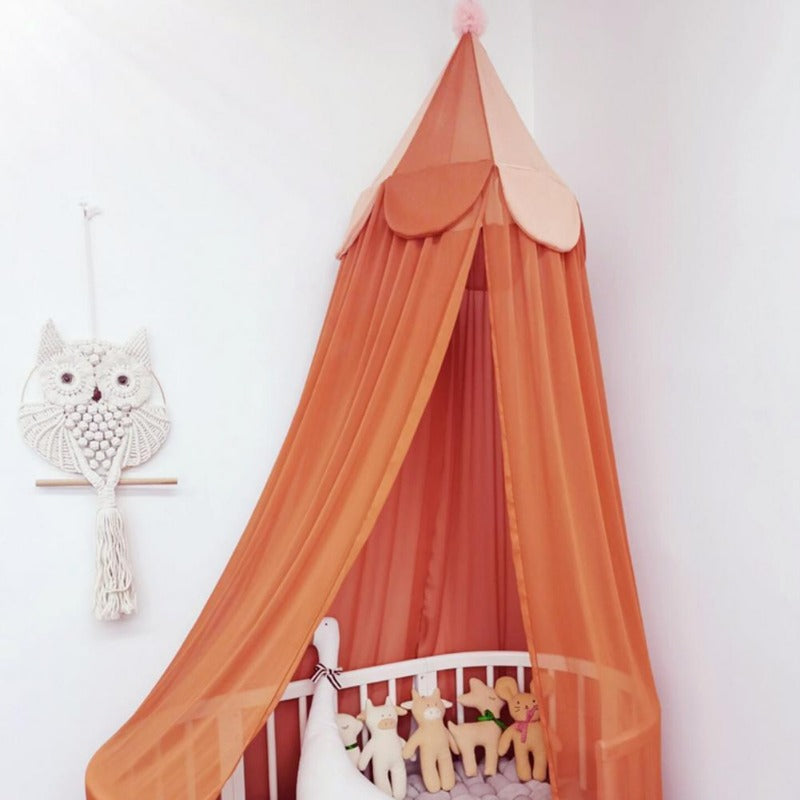 Circus Chiffon Nursery Cot Canopy - Soft Bed Cover & Kids Play Tent with Mosquito Netting