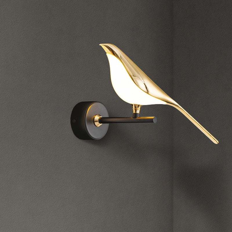 Magpie Bird Modern LED Wall Lamp – Adjustable Luxury LED Light for Bedrooms, Living Rooms & More