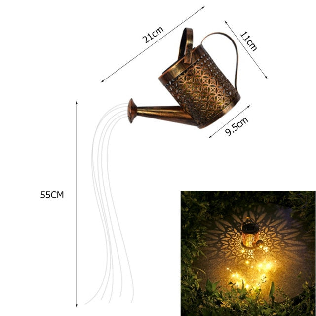 Solar Watering Can with Cascading Lights